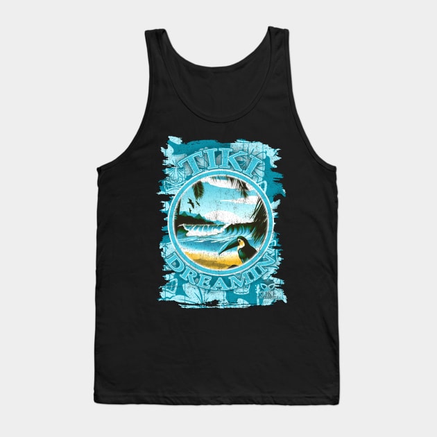 Tiki Dreamin- Living the Beach Lifestyle Aloha Tank Top by Joaddo